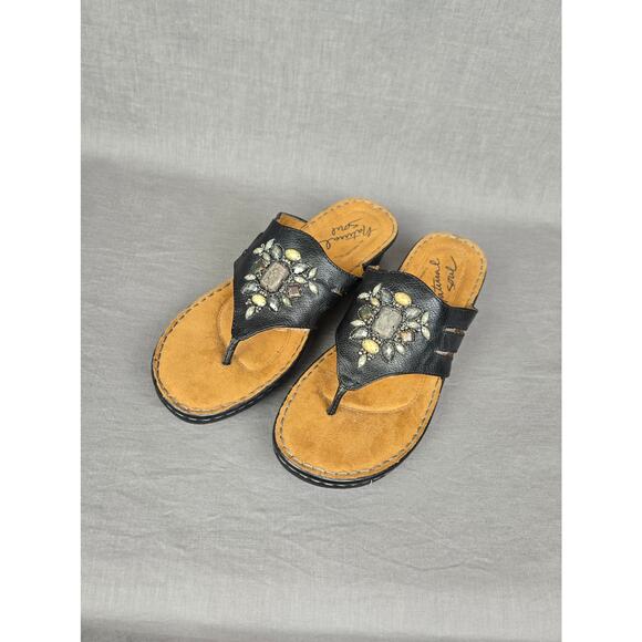 Natural Soul Womans 9.5 Black Sandals NWOT Naturalizer - Picture 1 of 6
